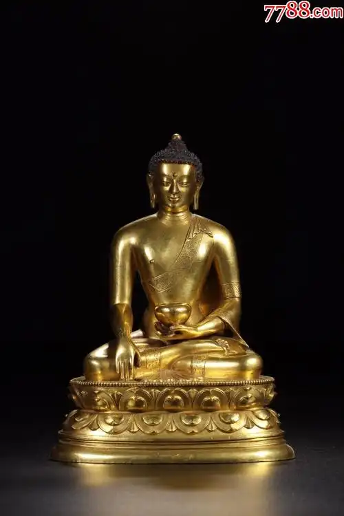 清代:铜鎏金释迦牟尼佛坐像-se63750503-铜像/铜佛像-零售-7788收藏