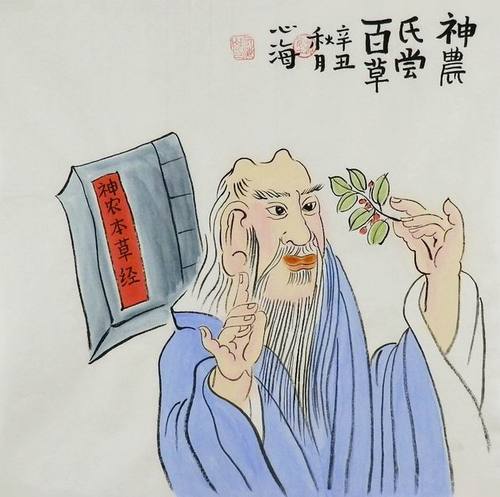 gg心海居士三尺斗方国画人物医圣李时珍孙思邈国画