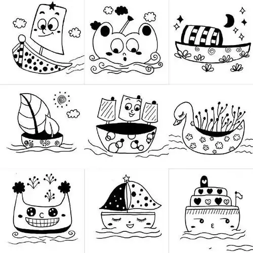 黑白简笔画图片大全简约创意的黑白简笔画素材