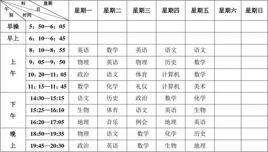 免费文档 所有分类 高中教育 学科竞赛 高一(1)课程表 2015-9- 任课
