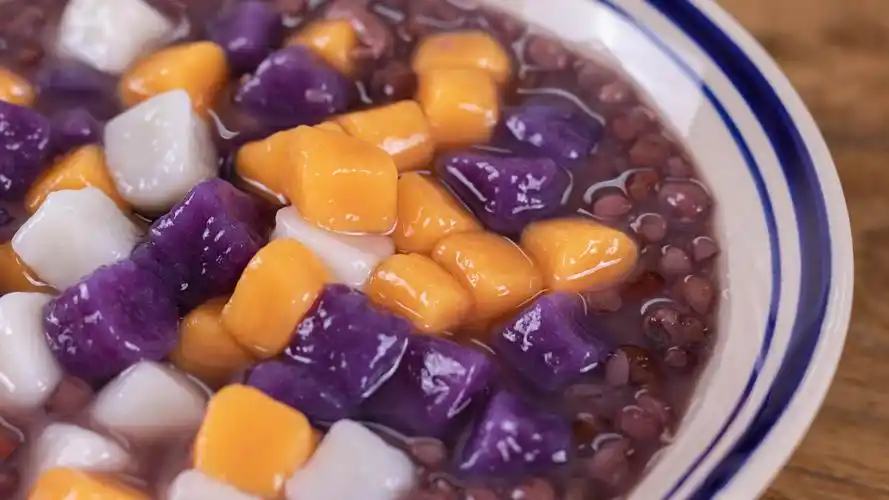 火爆甜品店的芋圆甜汤清爽又甜蜜不用点卖外了我教你