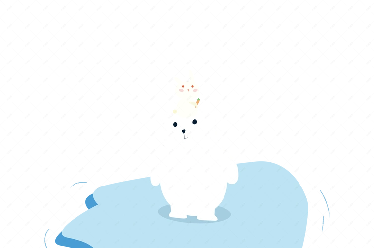 矢量手绘卡通熊和兔子