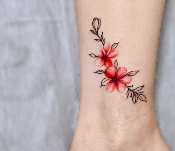 2020新款女生脚踝纹身图案大全时尚脚踝纹身图13