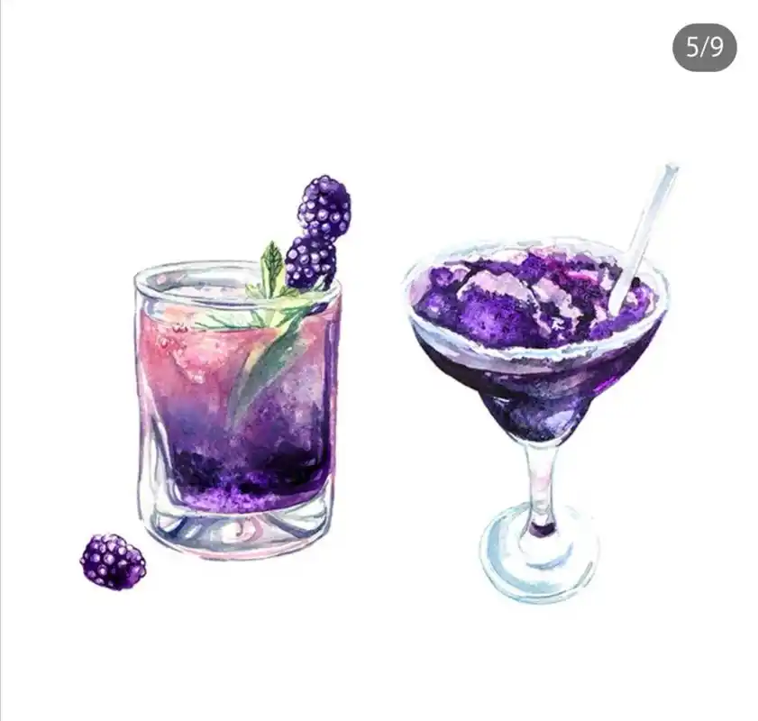 简单清新的水彩饮料插画分享,学会了用在手帐上吧!