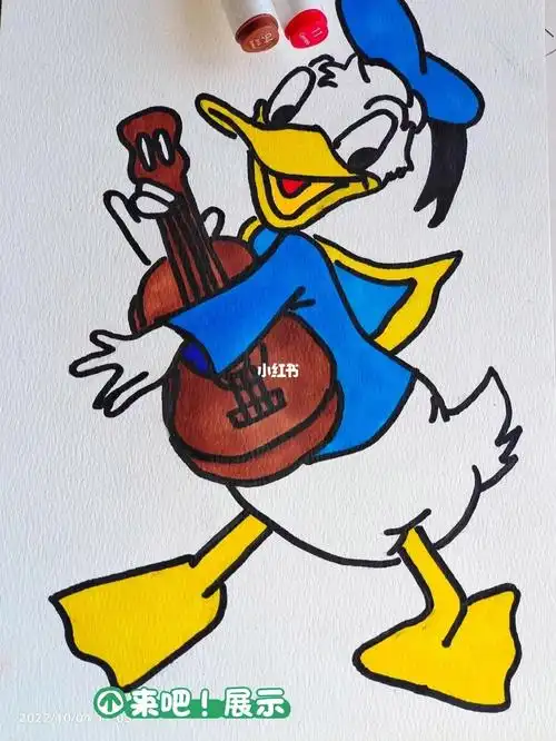 简笔画唐老鸭手绘过程