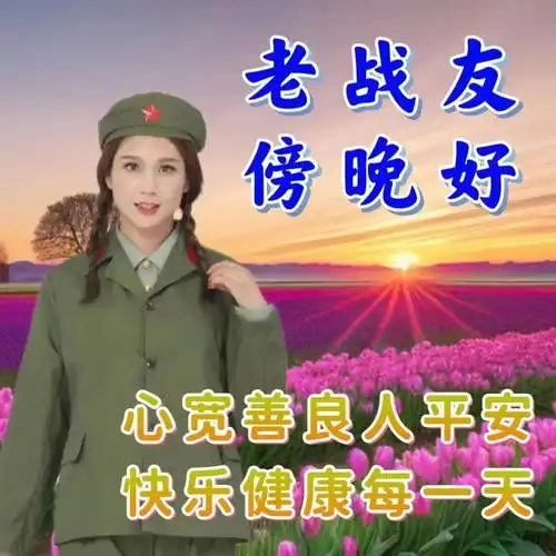 2023年4月26日致敬军人老兵的早上好问候语创意图片带字带早安祝福语