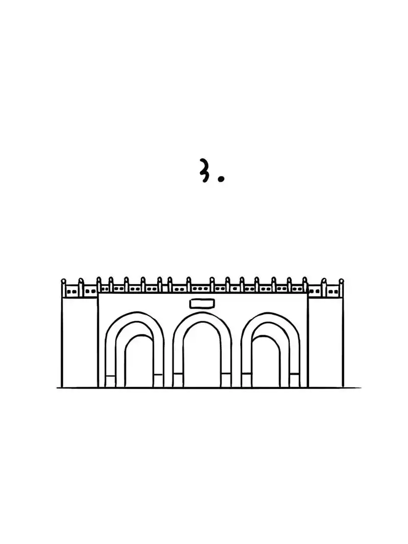 江苏南京玄武门,地标建筑简笔画29.地标建筑第29个作品﹣南 - 抖音