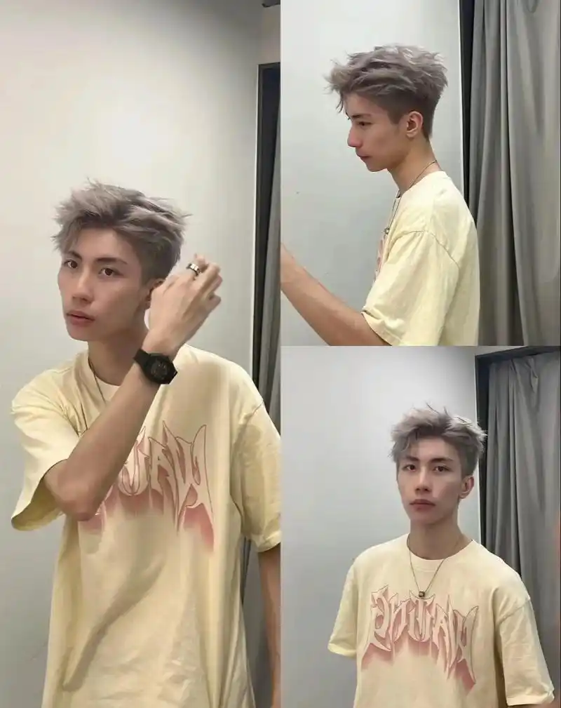 男生烫发发型推荐 男生韩式三七分 韩式纹理烫男士中长发