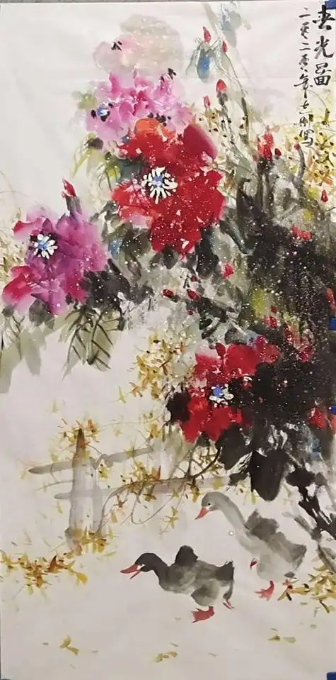 现代写意荷花的表现手法刘存惠教授现代写意荷花作品欣赏刘存惠教授