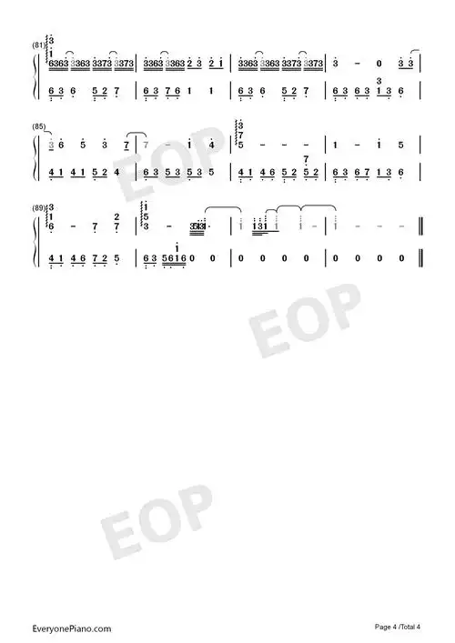 撒野同名小说撒野同人歌曲双手简谱预览4