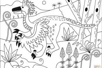 白垩纪恐爪龙简笔画