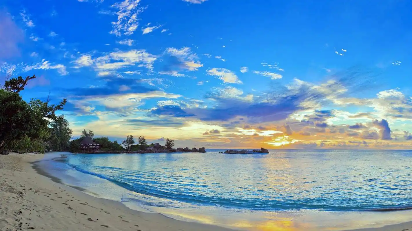 黄昏下的大海的夕阳唯美高清壁纸