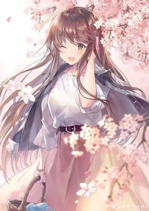 桜の花|二次元里的唯美樱花少女图集