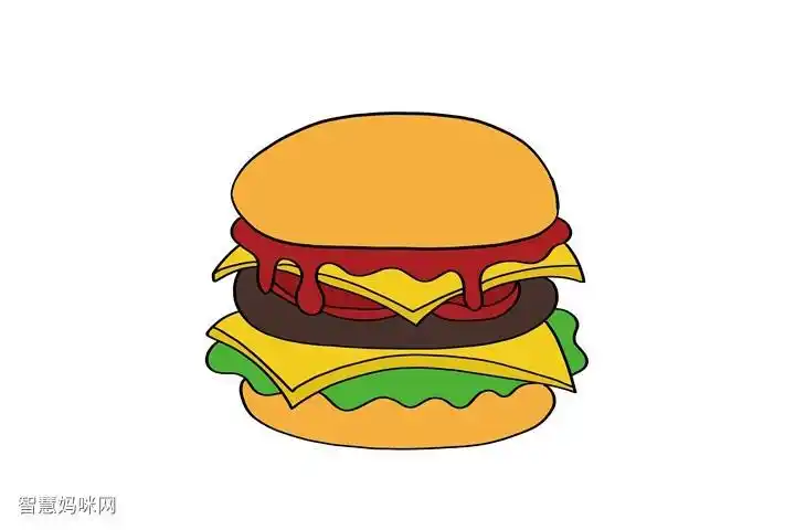 汉堡怎么画