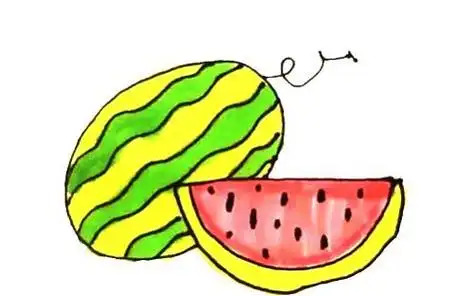 西瓜简笔画怎么画 西瓜简笔画图片彩色儿童画步骤