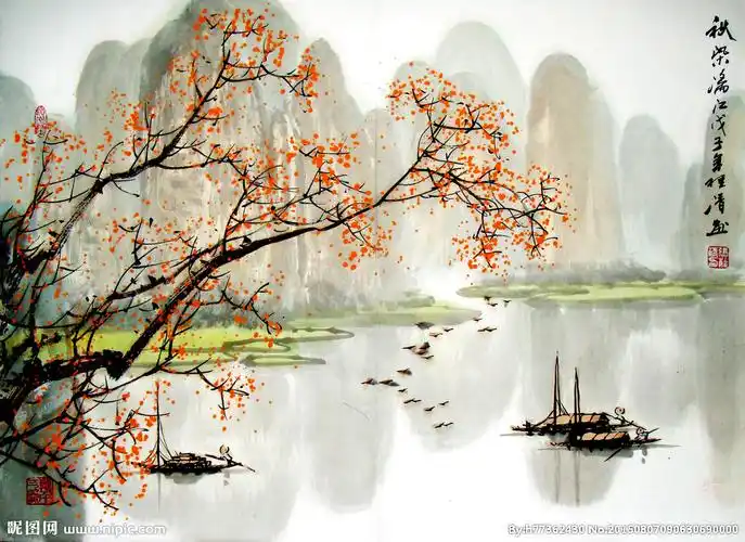 山水国画设计图__绘画书法_文化艺术_设计图库_昵图网nipic.com
