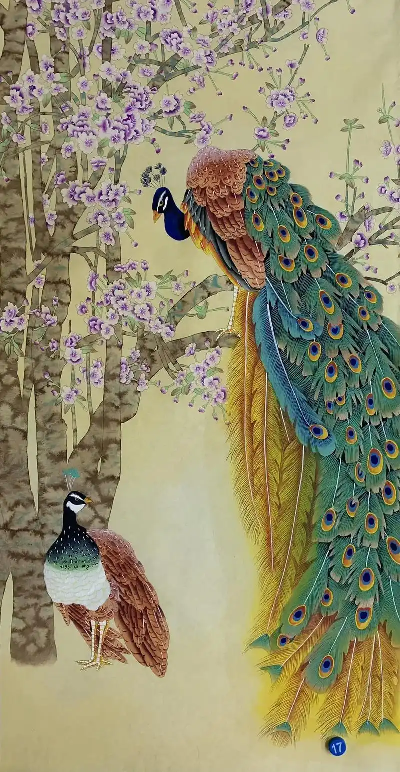 工笔孔雀#孔雀 #神奇动物在抖音 - 抖音