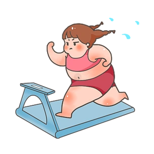 减肥锻炼身体运动女孩卡通形象节气小暑女孩开心跑步荷叶荷花阳光夏天