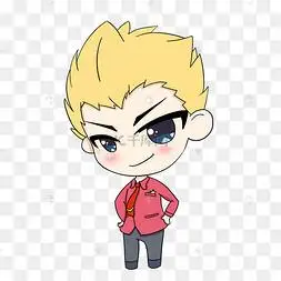 可爱男生去游玩免抠图卡通q版可爱帅气男生插画创手绘中国风帅气男