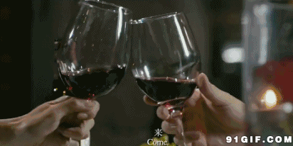 餐厅红酒情侣干杯gif动图_动态图_表情包下载_soogif