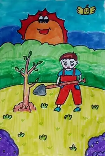 第十课美术作品展示:植树