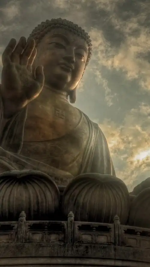 佛像,天空,云 iphone 壁纸