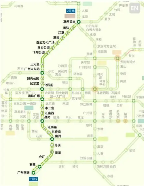 下周一起广州地铁二号线运营有调整