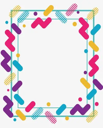 艺术感彩色花纹边框