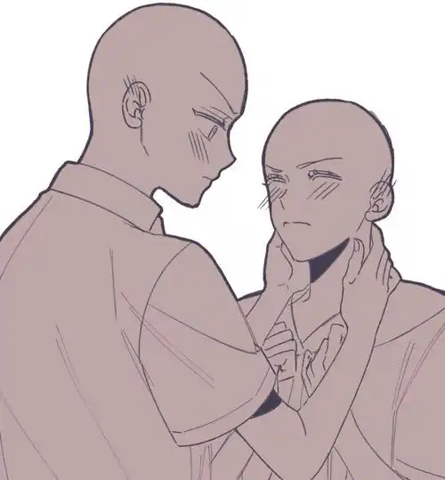 校园cp动态线稿模板