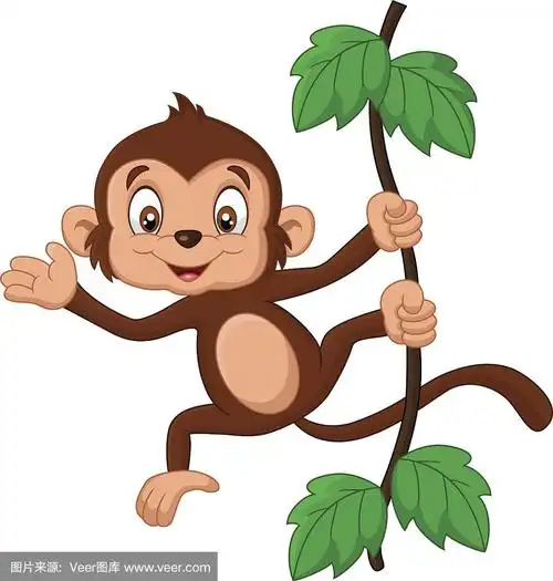 卡通猴宝宝挥手