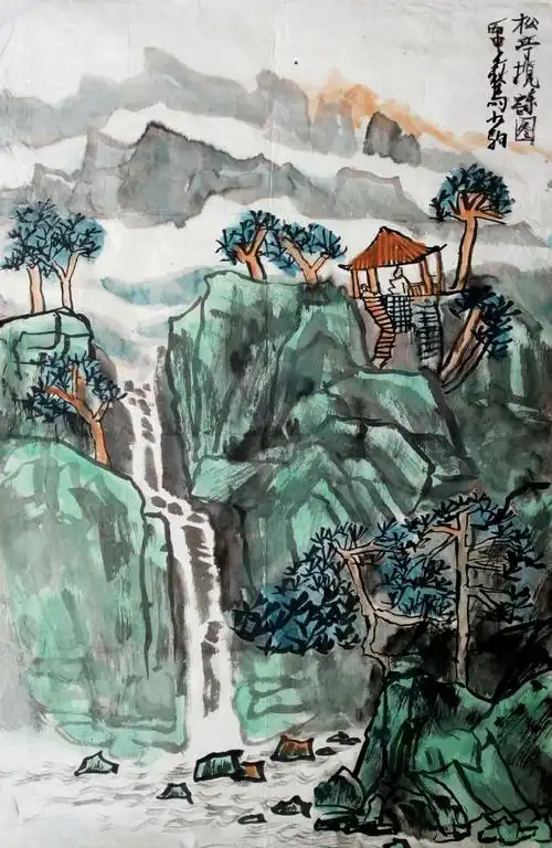《马少驹山水画》少驹2007年生大丰区实验小学学生.师从老铁先生学画