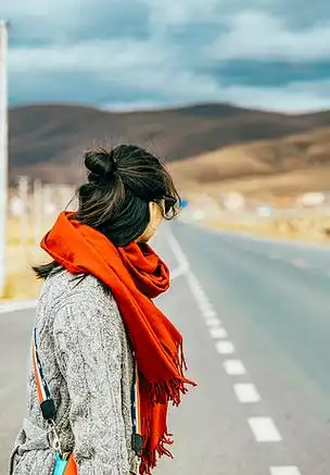 旅行概念图女孩背影