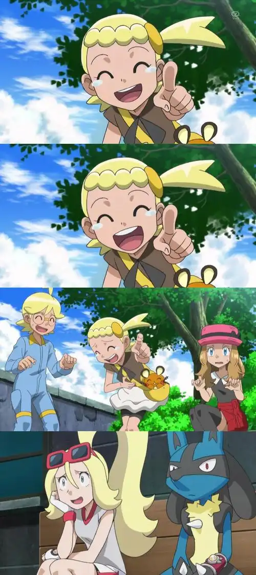 柚丽嘉莎莉娜可尔妮希特隆对小智节奏舞步的态度