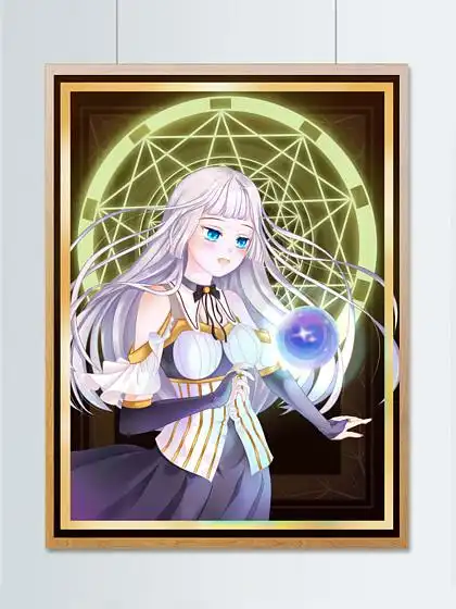 二次元占卜女法师  i>美 /i>少女 水晶球