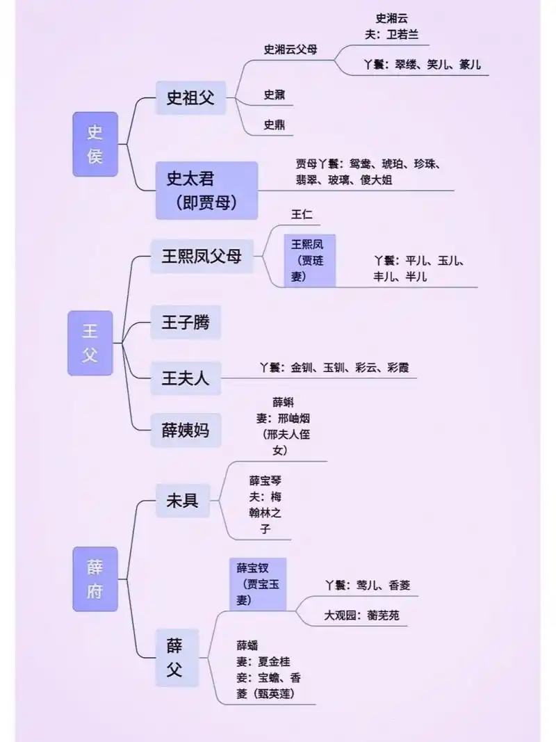 《红楼梦》人物关系梳理思维导图 思维导图,有助于孩子们理清红楼梦中