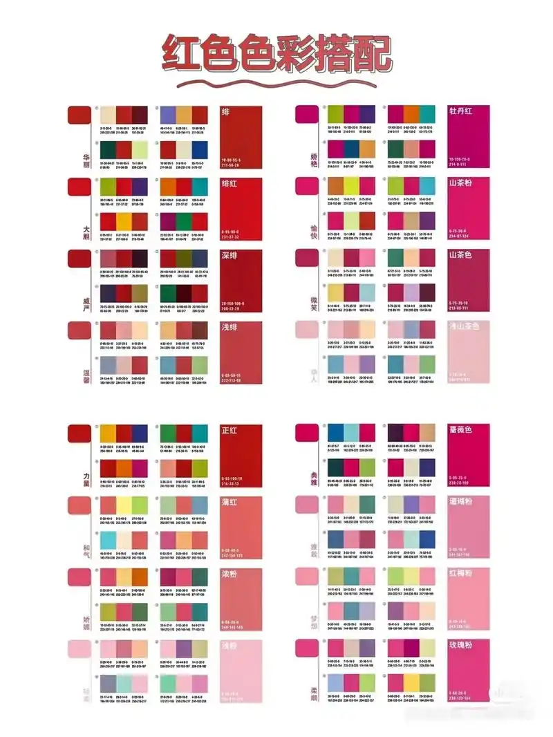 设计师最全万能配色色卡! 冷暖色,对比色,同色系搭配, 可用 - 抖音