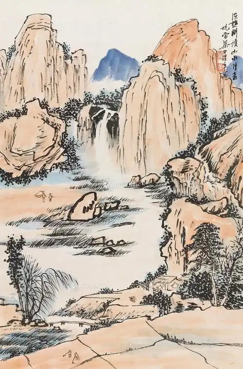 【渔樵耕读图 镜片 设色纸本】拍卖品_图片_价格_鉴赏_绘画_雅昌艺术