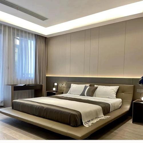 定制硬包现代轻奢别墅工装酒店浮雕背景墙软包木饰面床头卧室沙发