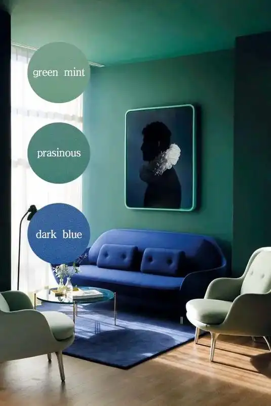 家居配色|耳目一新的蓝绿配色96.95伴随着2023年强烈色 - 抖音