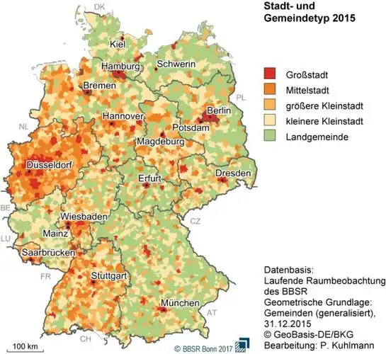 德国城市级别划分与分布