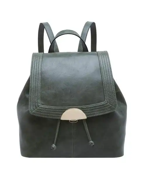 设计师原创 特色车线休闲真皮双肩包