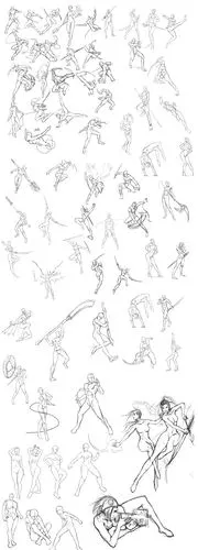 人体动态草图线稿