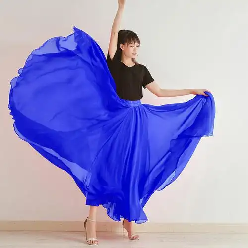 720度雪纺半身裙新疆舞长裙大摆裙