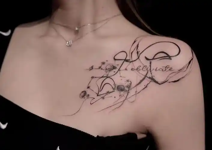 最新锁骨纹身图案大全女(2)