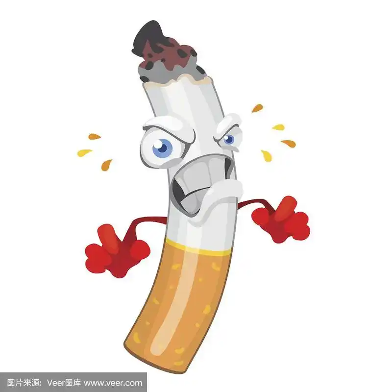 绘画插图,矢量,香烟,吉祥物,烟蒂