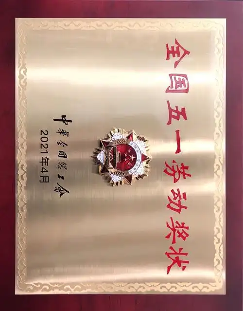 公司荣获全国五一劳动奖状