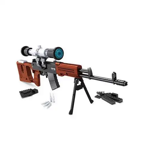 奥斯尼塑料模型香顺阁超级军备拼装枪儿童益智玩具拼装积木枪 狙击枪