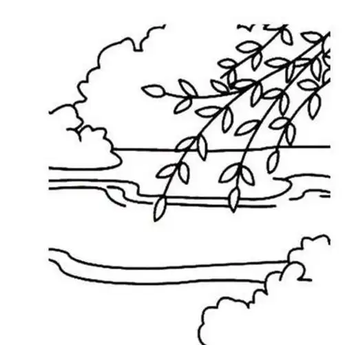 柳树简笔画图片大全 - 简单简笔画