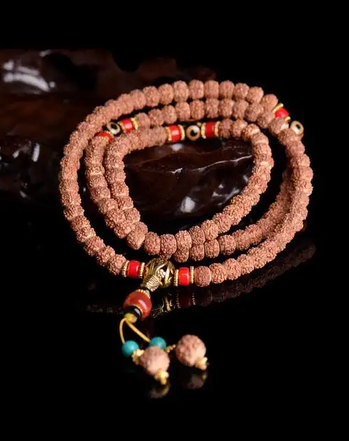 正品印度菩提子金刚切面108佛珠手链8mm