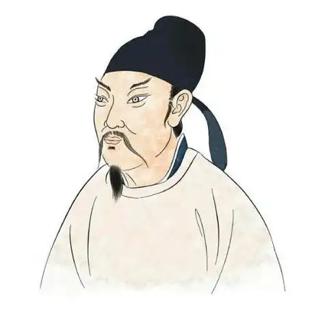 李白头像简笔画涂色